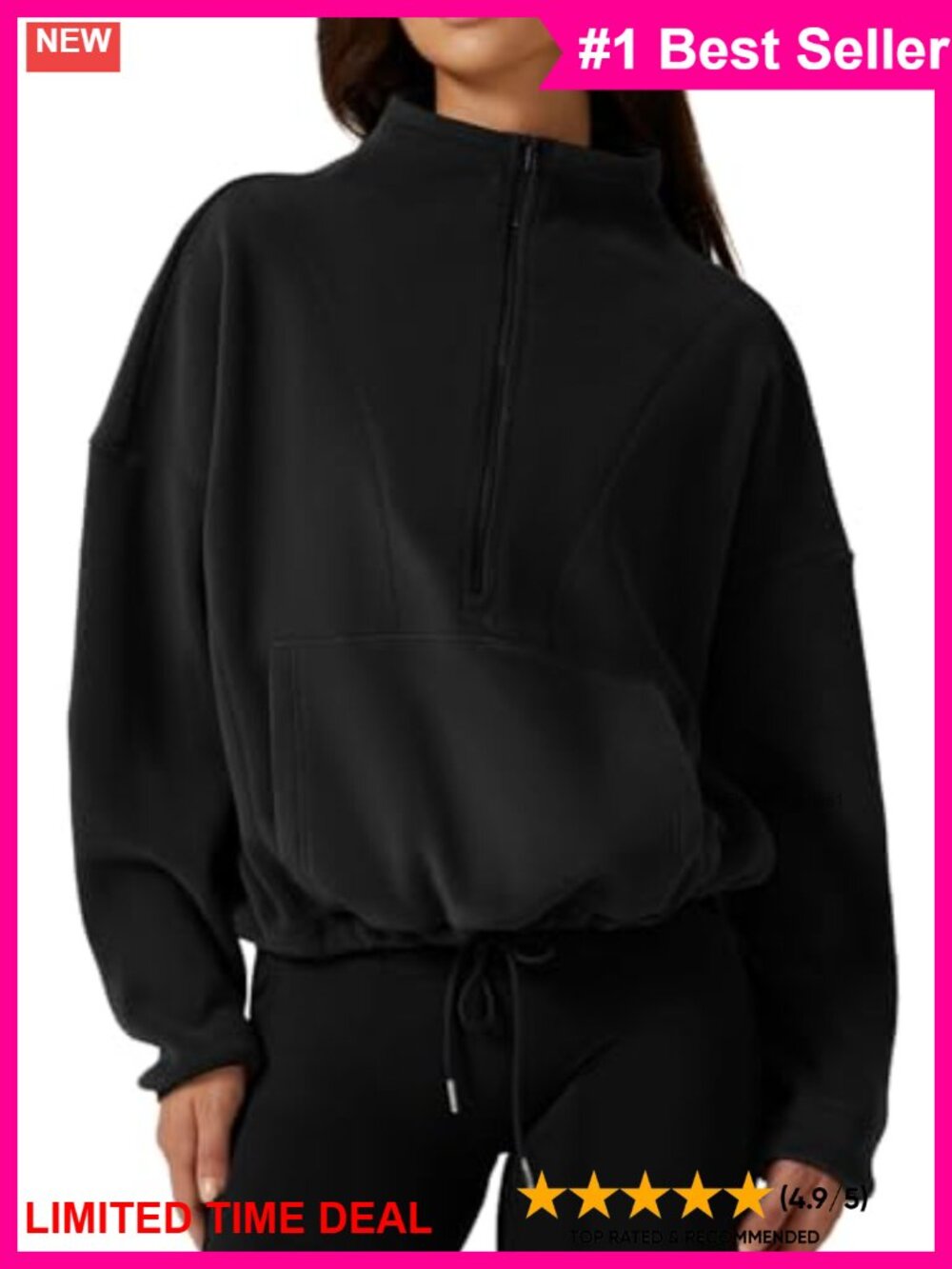 QINSEN Half Zip Fleece Sweatshirt Mock Neck Sherpa Pullover